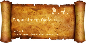 Mayersberg Abád névjegykártya